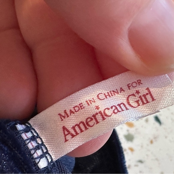 VTG American Girl Doll Elegant Holiday Blue Velvet Faux Fur Trim Top Skirt Purse - Picture 11 of 14